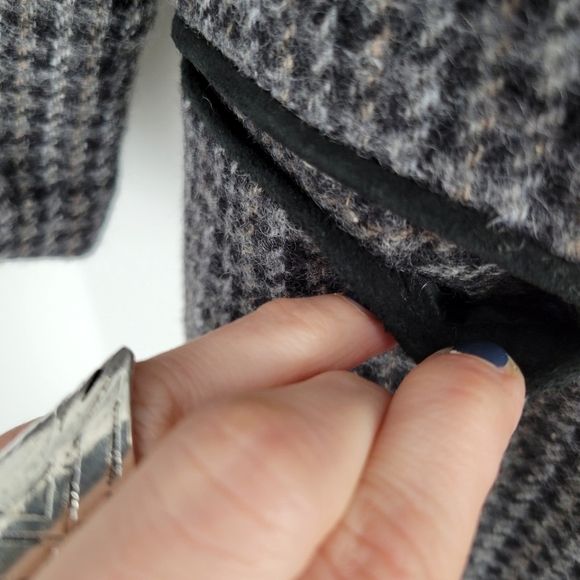 VINTAGE CASUAL CORNER Houndstooth Tweed Blazer Grey - Picture 13 of 17
